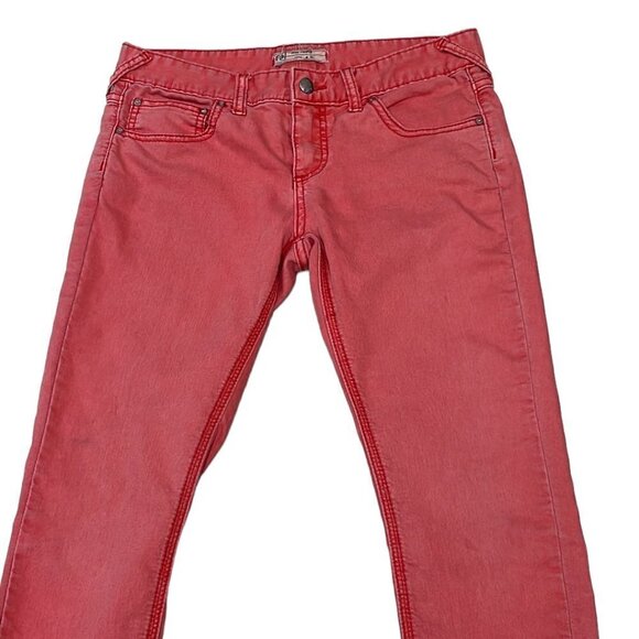 Free People NWT Jeans Skinny Light Red Pink Salmon Size 28 - Picture 1 of 12